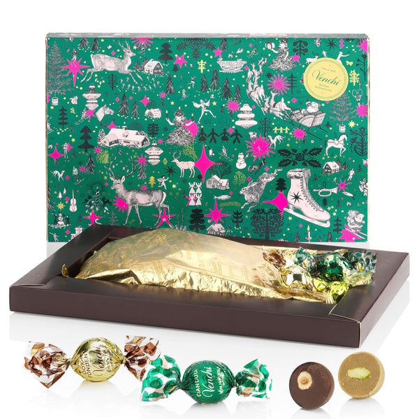 Venchi, Colecția de Crăciun, 230 grame Bomboane de Ciocolata Naty Shop Großer Geschenkkarton