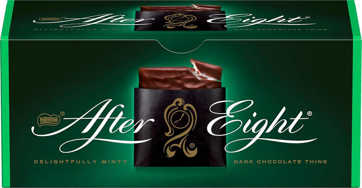 NESTLÉ after EIGHT, tablete subțiri de ciocolată neagră cu umplutură de cremă de mentă Bomboane de Ciocolata Naty Shop 200 grame Cacao