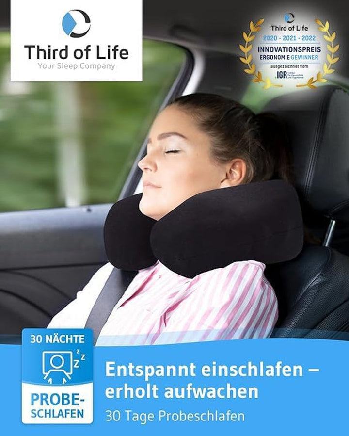 Față de pernă neagră, pachet dublu, perfectă pentru pernele de gât ANDAR, bumbac maco (jersey dublu), fără călcare și uscare cu tambur, set de 2 fețe de pernă cu fermoar, certificat Oeko-Tex Perne ortopedice cervicale Naty Shop