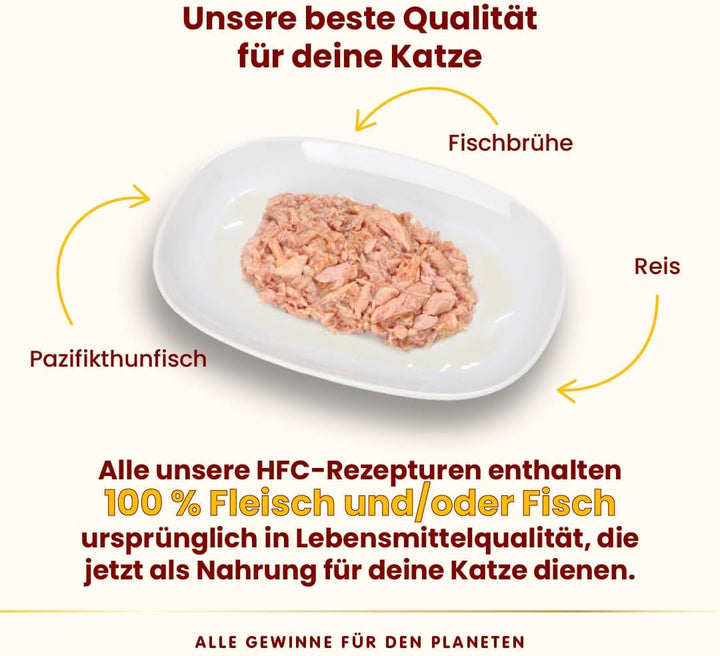 Almo Nature HFC Natural - Hrană umedă pentru pisici adulte - ton Pacific - grad uman, fără gluten și monoproteină - 6 X 70G