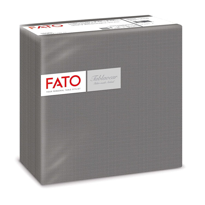 Fato - Șervețele din hârtie uscată, airlaid, efect textil, pachet de 50 de șervețele, format 40X40 pliate în 4, decor Shade Silver
