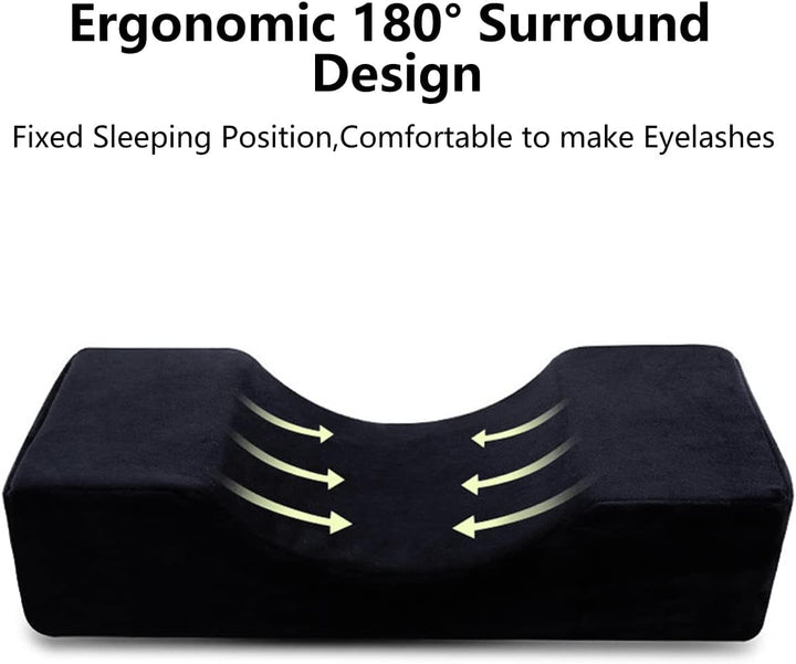 Deciniee pernă de gene în formă de U: pernă ergonomică pentru gât pernă de gene - pernă de flanel pernă de alungire a genelor pentru salon de înfrumusețare la domiciliu Perne ortopedice cervicale Naty Shop