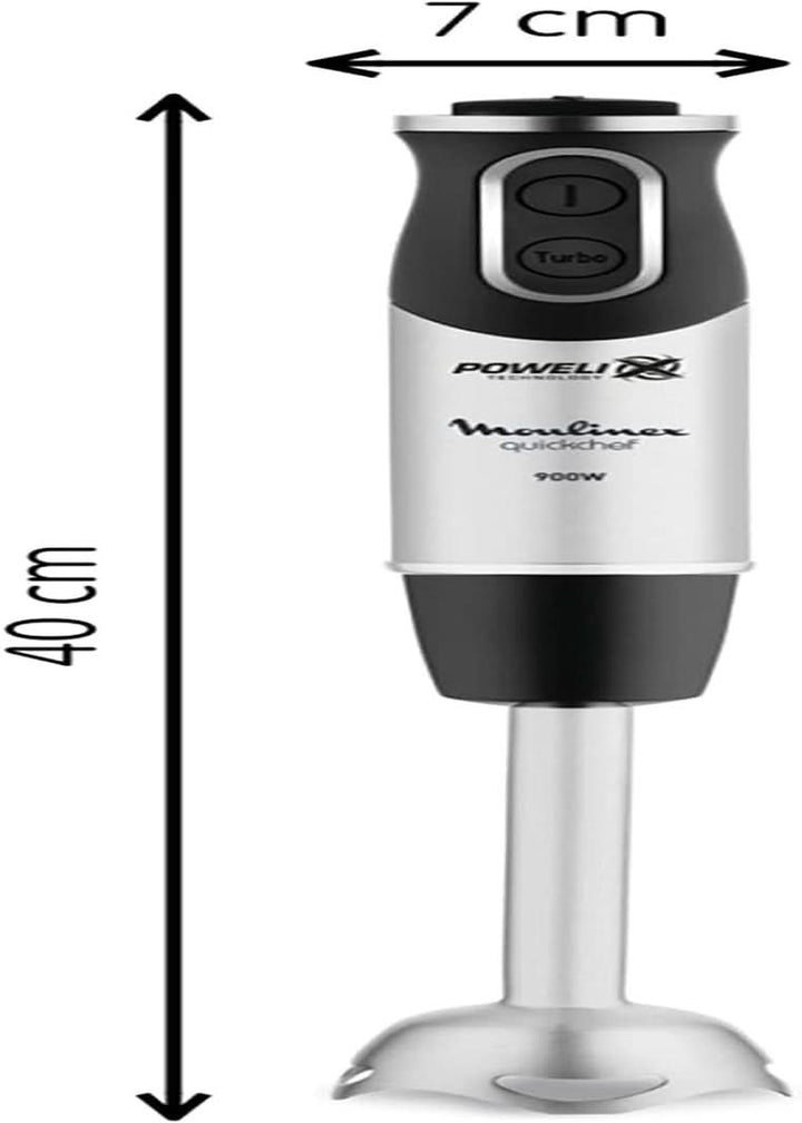 DD6558 DD655810 Quickchef 3-In-1 Tauchmixer, Powelix-Technologie, 3 Zubehörteile, Edelstahl, Stahl/Schwarz Bucatarie Naty Shop