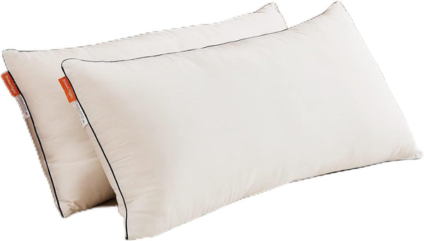 Pernă Sweetnight 40X80 Set de 2, pernă moale și de susținere a gâtului fabricată din umplutură de pernă din microfibră 2X800G, pernă de dormit pentru toate pozițiile de dormit, capac din fibră de bambus confortabil și respirabil, alb Perne standard Naty Shop Set de 2 40 X 80 Cm