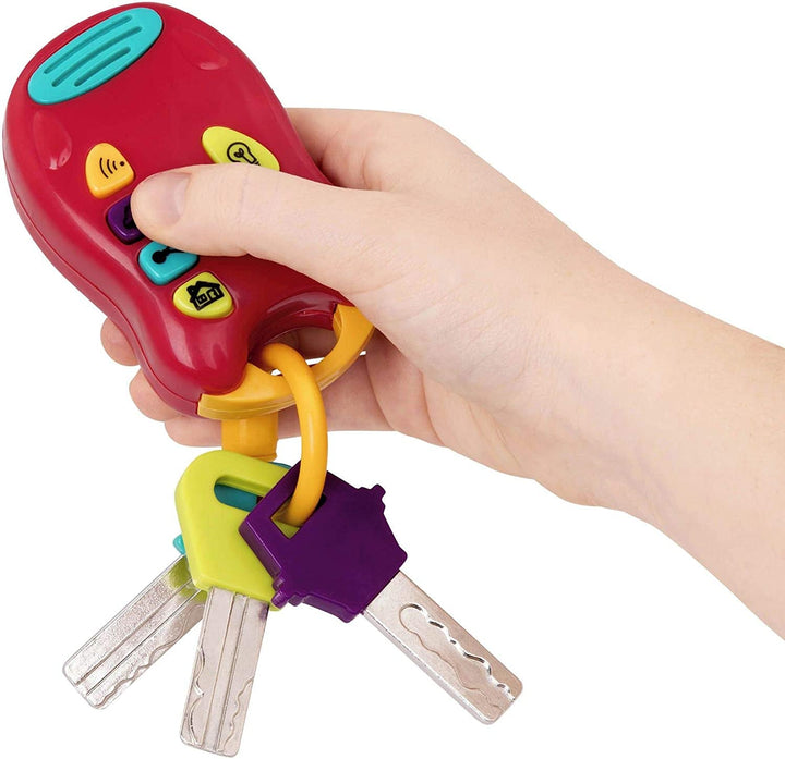 Battat toy key baby toy - Breloc colorat cu cheie de mașină cu lumină și sunete pentru copii de la 10 luni în sus Jucarii Bebe Naty Shop