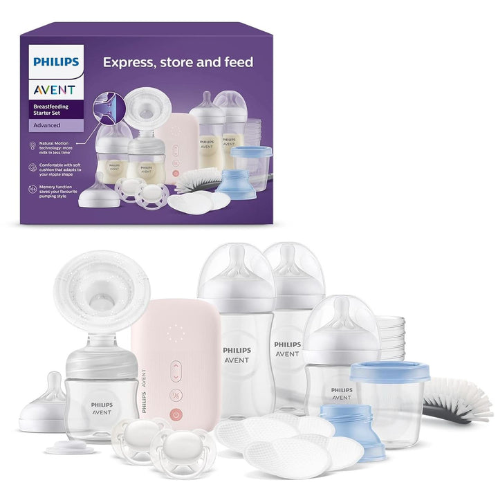 Philips Avent Elektrische Natural Motion Milchpumpe - Set Zum Abpumpen, Aufbewahren Und Füttern Inkl. Flaschen, Schnuller Und Becher (Modell SCD340/31) Accesorii Hrana si Alaptare Bebe Naty Shop