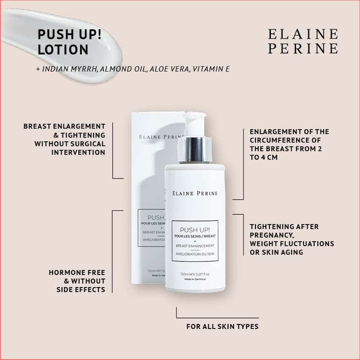 Crema pentru mărirea sânilor și ridicarea sânilor, Ingrediente naturale - PUSH UP! de Elaine Perine ™ Cosmetice si Infrumusetare Naty Shop