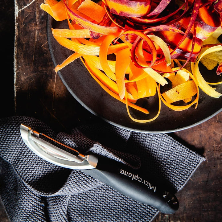 Decojitor profesional Microplane cu lamă dublă din oțel inoxidabil, ambidextru Peeler Naty Shop