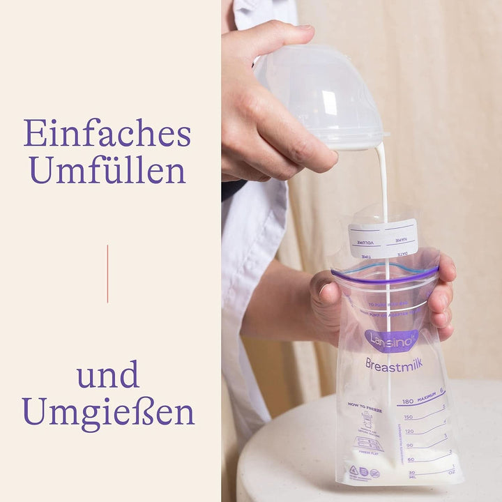 Lansinoh Muttermilchbeutel - 25 Stück - Zum Sicheren Aufbewahren Und Einfrieren Von Muttermilch - Hygienisch & Platzsparend Accesorii Hrana si Alaptare Bebe Naty Shop