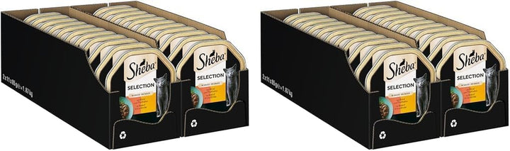 SHEBA Bowl Hrană umedă pentru pisici selecție în sos cu vițel și curcan 2 X 11 X 85G