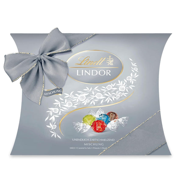 Lindt Chocolate LINDOR Mixture Silver, 26 sfere din ciocolata cu umpluturi diverse, 325 grame Bomboane de Ciocolata Naty Shop Amestec argintiu (325 grame)