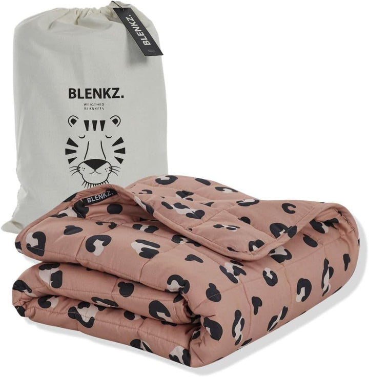 Pătură ponderată pentru copii | 3.5 Kg | 100X150Cm | Pătură de terapie | Pături ponderate | Pătură grea (față de tigru albastru, 3.5Kg-100X150 Cm) Paturi si Cuverturi BLENKZ. Tigru roz închis 3,5Kg-100X150 Cm