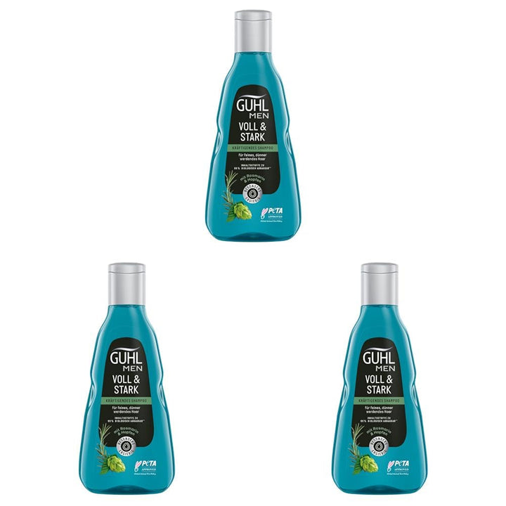 Guhl Men Full & Strong Shampoo - Tipul de păr: Subțire, fin, normal Duș și baie Guhl 3 x 250 ml