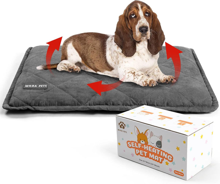 Pătură autoîncălzitoare Mora Pets pentru pisici, Pătură încălzitoare pentru pisici, Pătură ultra-călduroasă autoîncălzitoare pentru pisici fără electricitate, Covoraș încălzitor lavabil, Gros și moale, Dimensiune: 61 x 46 cm