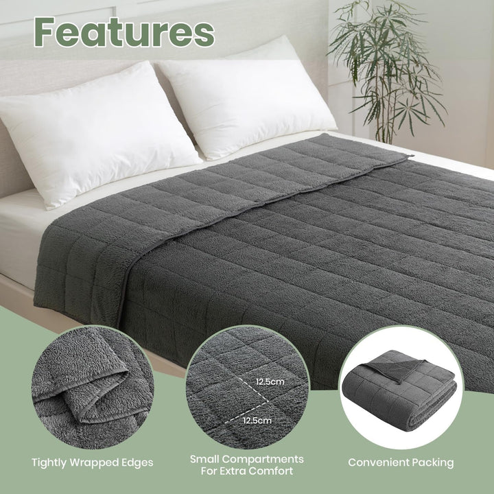 Pătură ponderată 8 Kg Pătură ponderată Pătură grea pentru dormit Adulți Gri 150 X 200 Cm Pătură confortabilă Pătură ponderată Pătură de viață pufoasă Paturi si Cuverturi Good Nite