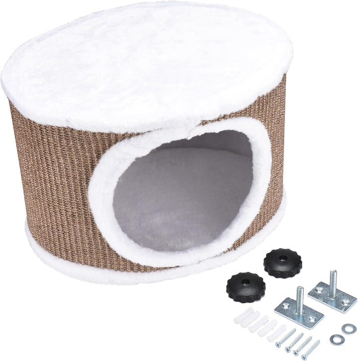 Hamac pentru pisici Pfotenolymp® Până la 10 kg | Montare pe perete | Stabilitate ridicată | Ore întregi de distracție cu zgârieturile | Igienic și ușor de întreținut | Ecologic | Asamblare ușoară