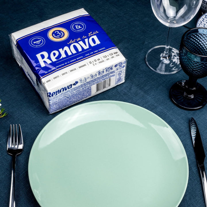 Șervețele de hârtie Renova, artă de masă, 50 de șervețele premium, 3 straturi