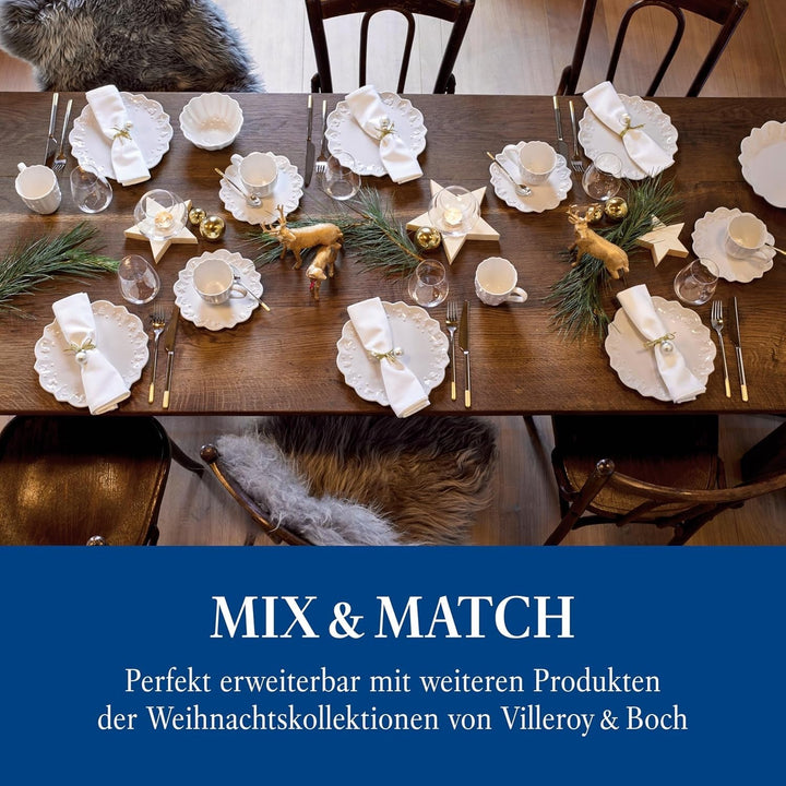 Villeroy & Boch – Toy'S Delight Royal Classic Geschirr-Set 8 Teilig Weiß, Spülmaschinenfest, Mikrowellensicher, Teller, Tellerset, Geschirrset 4 Personen, Weihnachtsgeschirr Toys, Premium Porcelain Seturi vesela masa Naty Shop