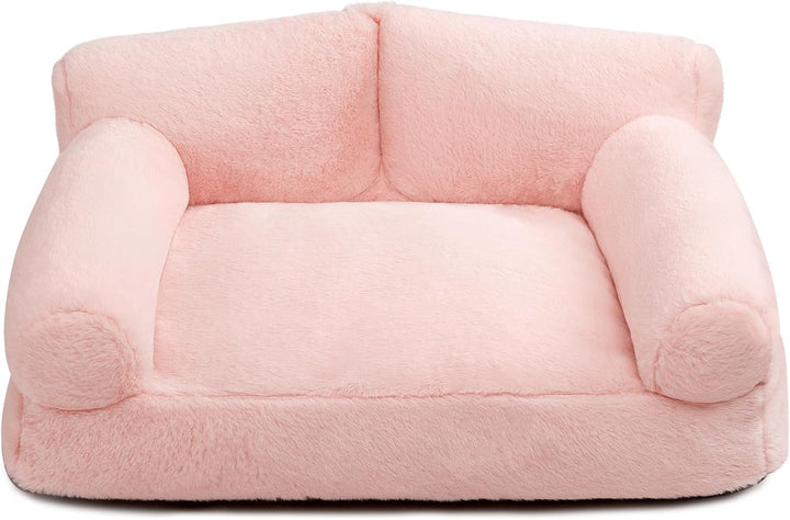 Pat pentru pisici, pat pentru câini mici, canapea pufoasă de pluș pentru pisici și căței, canapea extensibilă moale pentru animale de companie, pat respirabil pentru animale de companie, maro deschis