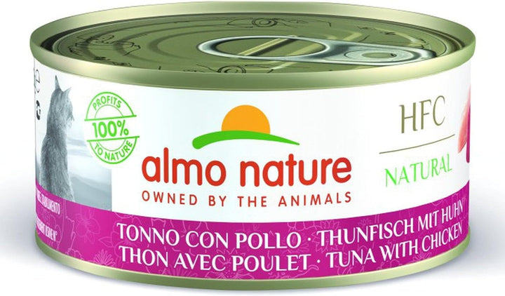 Almo Nature HFC Natural - Hrană umedă pentru pisici adulte - File de pui - de calitate umană, fără gluten și monoproteină - 280G, pachet de 12