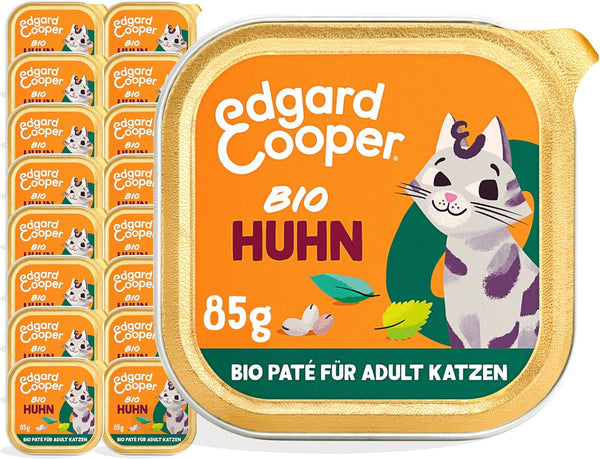 Edgard & Cooper Chunks in Gravy Hrană umedă pentru pisici adulte fără cereale de înaltă calitate - pui organic 85G (pachet de 16) - organe nutritive, ingrediente sănătoase, 0% zahăr adăugat, 85G X 16