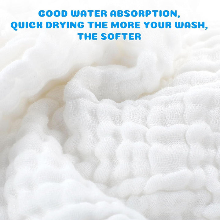 Prosoape de spălat pentru bebeluși EXTSUD, pachet de 10 prosoape de muselină pentru bebeluși Mama si Copilul Naty Shop