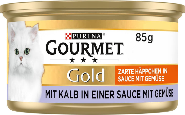 Gourmet Gold Tender Morsels in Sauce Hrană umedă pentru pisici, cu somon și pui, 12Pack (12 X 85G)