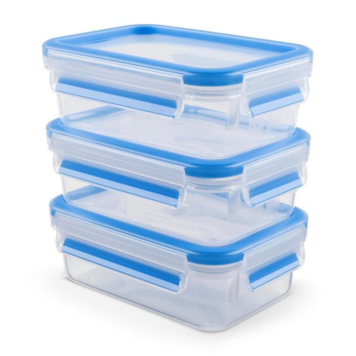 Emsa 508558 Clip & Close recipiente pentru depozitarea alimentelor | set din 3 piese | 3 x 1 litru | -40 până la +100 grade | plastic | 100 % etanș | sigiliu special pentru prospețime Cutii depozitare alimente Naty Shop