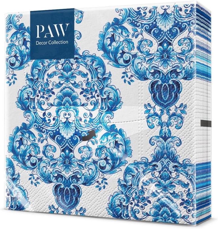 PAW - Șervețele gofrate 3 straturi (33 X 33 Cm) I 20 bucăți I Perfect pentru zile de naștere, petreceri, nunți, comuniuni, sărbători I Decorațiuni de masă Șervețele din hârtie texturată I Inspirație modernă (Hortensia)