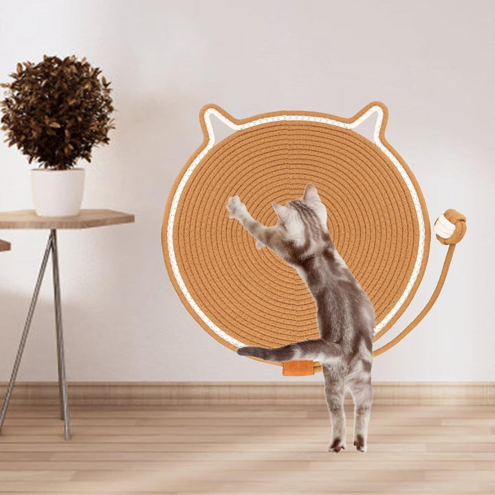 Covoraș de zgâriat pentru pisici, 43 x 43 cm, covor de zgâriat pentru pisici, frânghie naturală din bumbac, plăci de zgâriat pentru pisici, covoraș durabil pentru ușă, covoraș de zgâriat pentru podele pentru pisici, pentru uși de canapea
