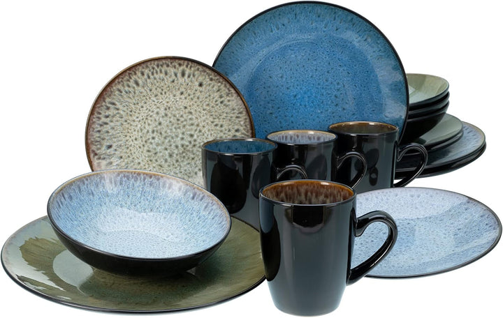 Creatable, 23630, Seria CAPRI - Smalt reactiv, Set de veselă 16 piese Seturi vesela masa Naty Shop Mix Serviciu combinat 16 buc.