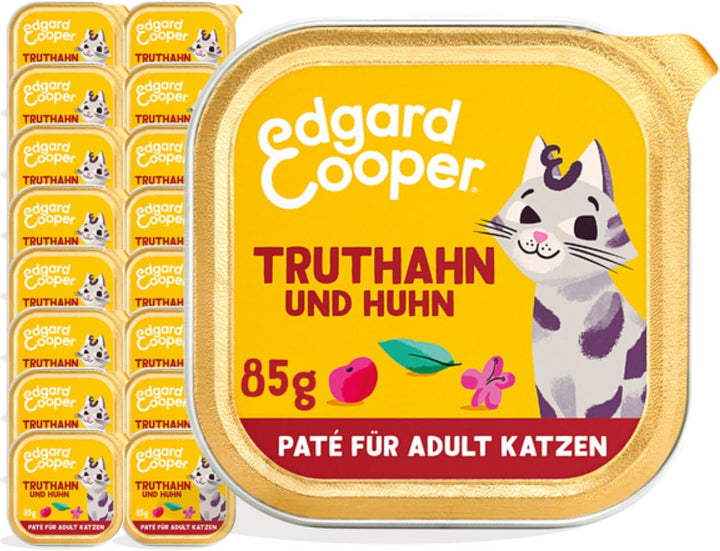 Edgard & Cooper Chunks in Gravy Hrană umedă pentru pisici adulte fără cereale de înaltă calitate - pui organic 85G (pachet de 16) - organe nutritive, ingrediente sănătoase, 0% zahăr adăugat, 85G X 16