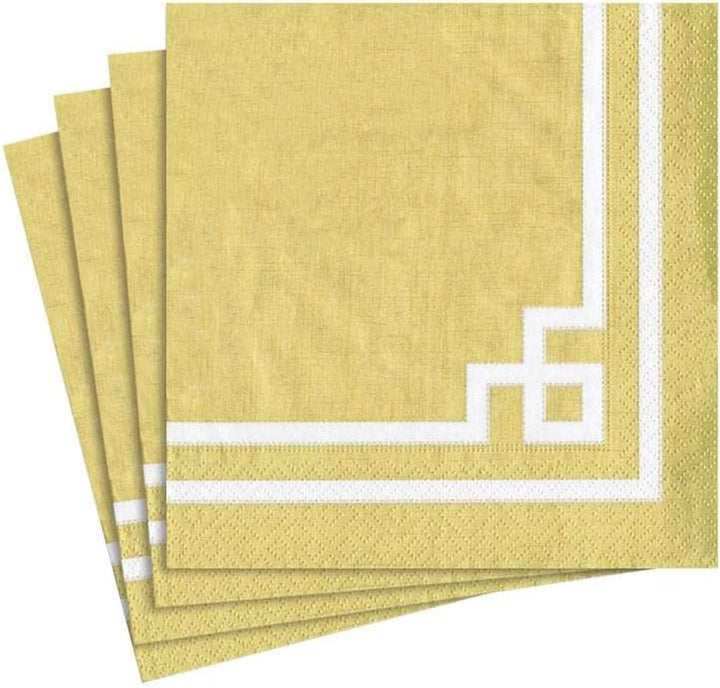 Divertisment cu șervețele de cocktail, Rive Gauche, auriu și alb, 20 de bucăți