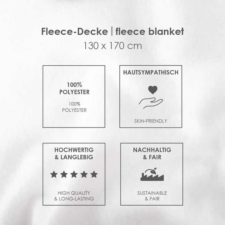 Pătură fleece Herding Wednesday, aprox. 130X170 Cm, 100% poliester, negru Paturi si Cuverturi Besuche den Herding-Store
