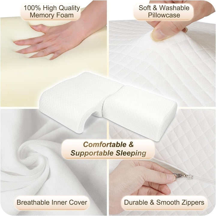 HOMCA Pernă din spumă de memorie pentru dormit, pernă de cuplu, pernă de braț, pernă confortabilă curbată respirabilă, pernă de presiune lentă de revenire pentru suportul lombar al brațului Perne ortopedice cervicale Naty Shop