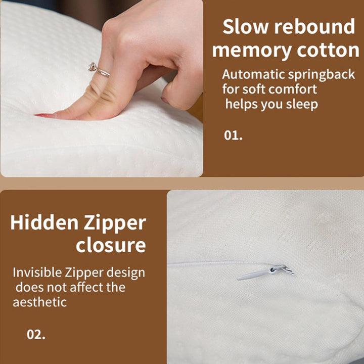 MINGZE Multifuncțional Memory Foam Pillow Neck Pillow Foam, Bow U-Shaped Neck Pillow, Slow Rebound Sleeping Pillow Rebound Pressure Pillow, Pillow Ice Silk for Hand And Neck Protection Perne ortopedice cervicale Naty Shop