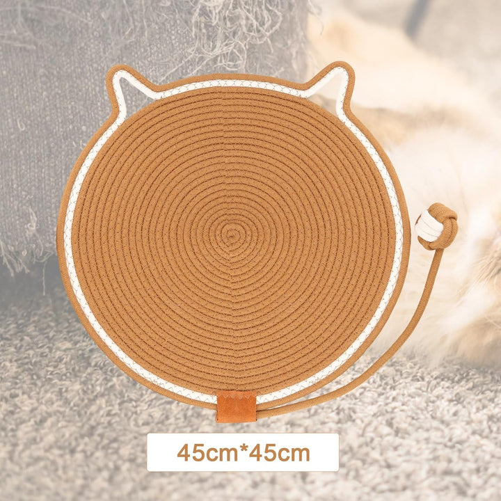Covoraș de zgâriat pentru pisici, 43 x 43 cm, covor de zgâriat pentru pisici, frânghie naturală din bumbac, plăci de zgâriat pentru pisici, covoraș durabil pentru ușă, covoraș de zgâriat pentru podele pentru pisici, pentru uși de canapea