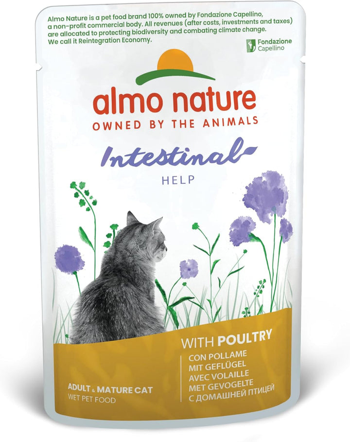 Almo Nature Holistic Digestive Help - Multipack hrană umedă pentru pisici adulte - Mix: 3X pește & 3X pasăre - 70G, 6pack