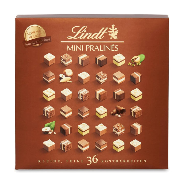 Ciocolată Lindt - Nougat Mini Pralinés, 165 grame, cutie cu 36 de praline Bomboane de Ciocolata Naty Shop 165 G Nougat