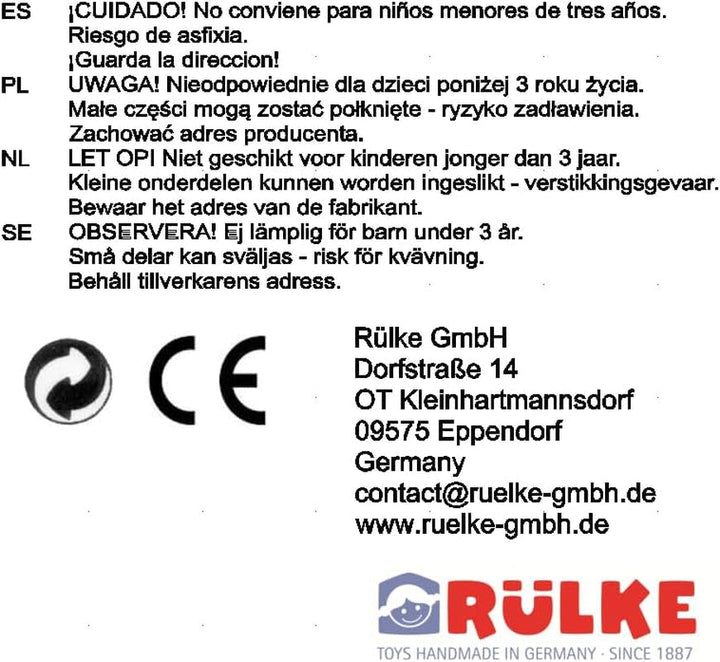 Rülke jucărie din lemn 23112 Casă de păpuși, culori de lemn, roșu Casute de papusi Naty Shop