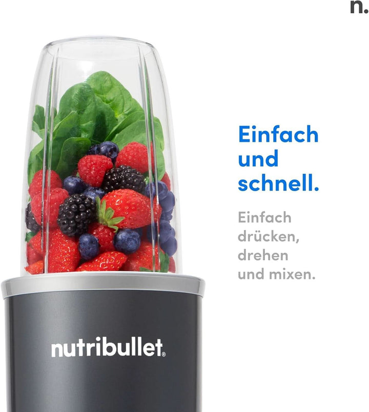 Nutribullet Original, Elektrischer Mixer, Zerkleinerer, Smoothiemixer, Smoothie Maker, 600 W Leistung, Einfach Und Schnell in Der Anwendung, Kompakt, Leicht Zu Reinigen, NB603DG Bucatarie Naty Shop
