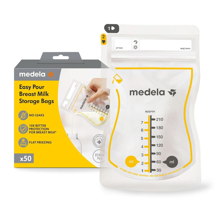 Medela Easy Pour Muttermilchbeutel Zum Einfachen Ausgießen, 100 Stück, 210 Ml, Auslaufsichere Einweg-Muttermilchbeutel Mit Überlaufschutz, Stillhelfer Accesorii Hrana si Alaptare Bebe Naty Shop 50