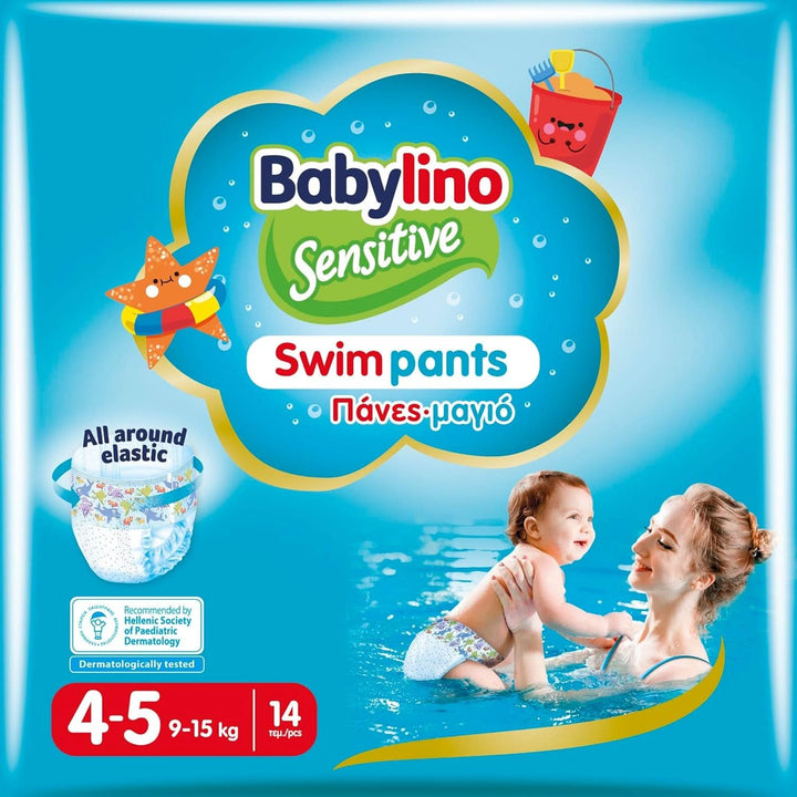 Pantaloni de înot Sensitive, scutece pentru mare și piscină Mama si Copilul Naty Shop Marimea 4/5 (14 bucati)