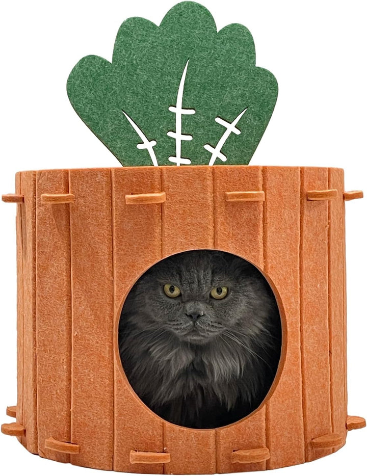 Paturi versatile pentru pisici, semi-curgătoare, cu morcovi, glisoare confortabile din pâslă pentru interior și exterior, paturi relaxante pentru pisici Carnation