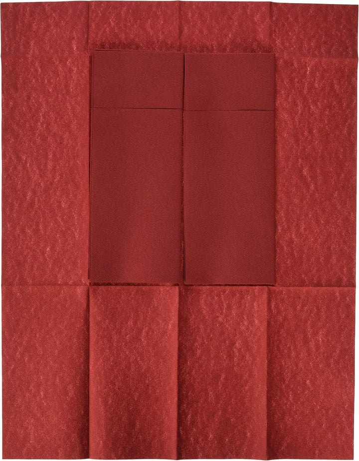 Airlaid 50 de șervețele pentru tacâmuri pungi pentru tacâmuri, asemănătoare țesăturii, șervețel de unică folosință de înaltă calitate, Bordeaux, 32X40 Cm