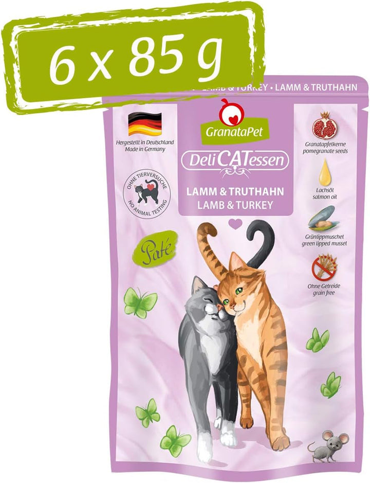 Granatapet Delicatessen Chicken PUR, hrană umedă pentru pisici, hrană fără cereale & fără zahăr adăugat, hrană pentru pisici cu conținut ridicat de carne & uleiuri de înaltă calitate, 6 X 400 G