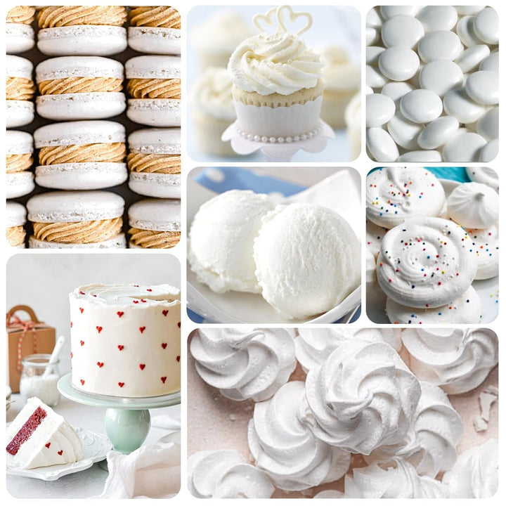 Colorant alimentar în gel - 100 ml, coloranți alimentari în gel pentru prăjituri, copt, fursecuri, macaroane - Colorant alimentar concentrat fără zahăr pentru decorarea torturilor, băuturi, ouă de Paște, slime DIY (alb)