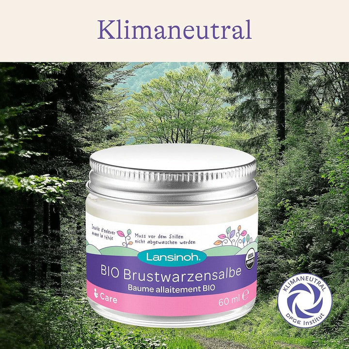 Lansinoh BIO Brustwarzensalbe, 60 Ml - Natürliche Pflege Empfindlicher Brustwarzen Und Trockener Haut - Klimaneutral Accesorii Hrana si Alaptare Bebe Naty Shop