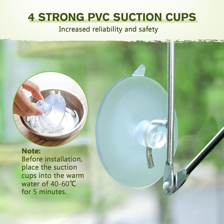 Scaune de fereastră pentru pisici (până la 15 kg), hamac tip șezlong pentru pisici din lemn masiv și metal, pervaz stabil, pat suspendat cu ventuză