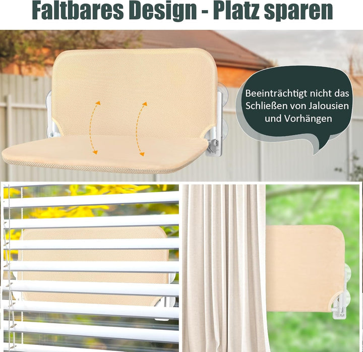 GUUSII HOME Șezlong pentru pisici, hamac, scaune pentru fereastră, pat pentru pisici, hamac pliabil pentru pisici, hamac pentru fereastră, șezlong pentru pisici, pat agățat pentru pisici cu ventuze puternice (bej, L)